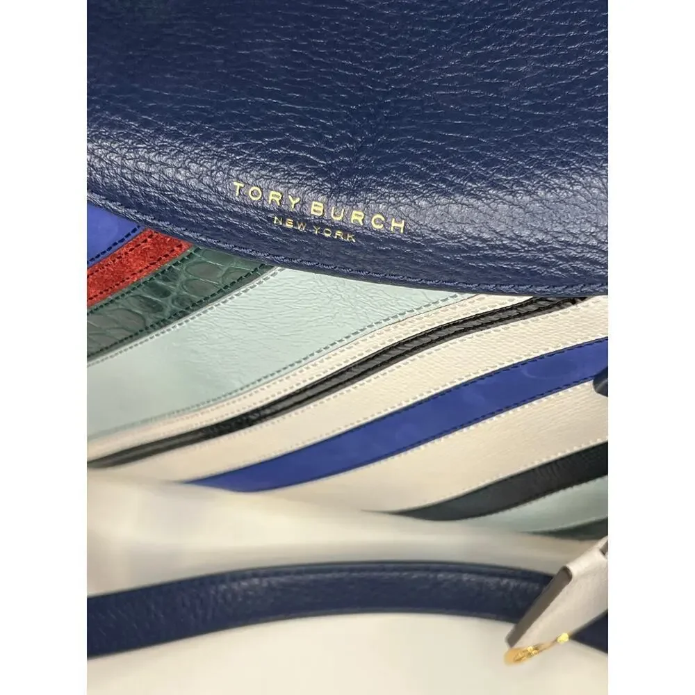 EUC Tory Burch Perry Balloon Multicolored Stripe Handbag